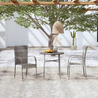 Thumbnail for 3-tlg. Garten-Essgruppe Poly Rattan Grau