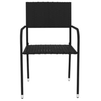 Thumbnail for 3-tlg. Garten-Essgruppe Poly Rattan Schwarz