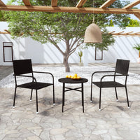 Thumbnail for 3-tlg. Garten-Essgruppe Poly Rattan Schwarz