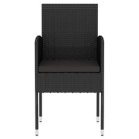 Thumbnail for 3-tlg. Garten-Essgruppe Poly Rattan Schwarz
