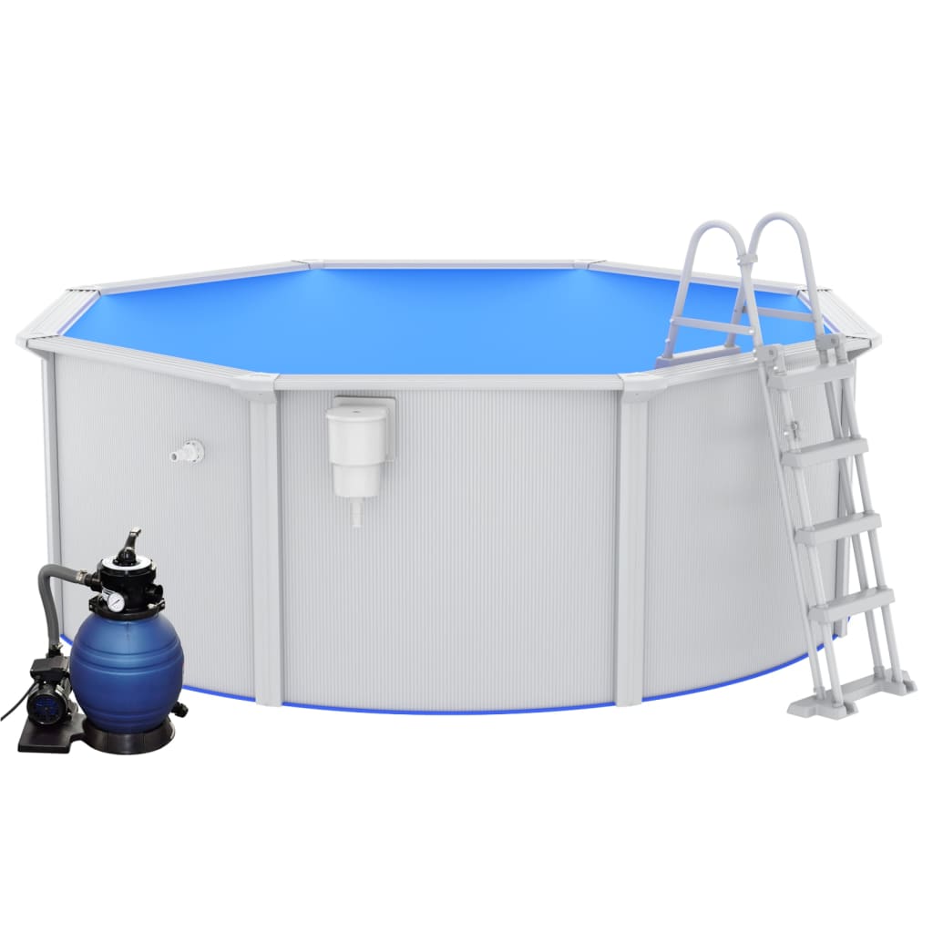 Pool mit Sandfilterpumpe und Leiter 360x120 cm