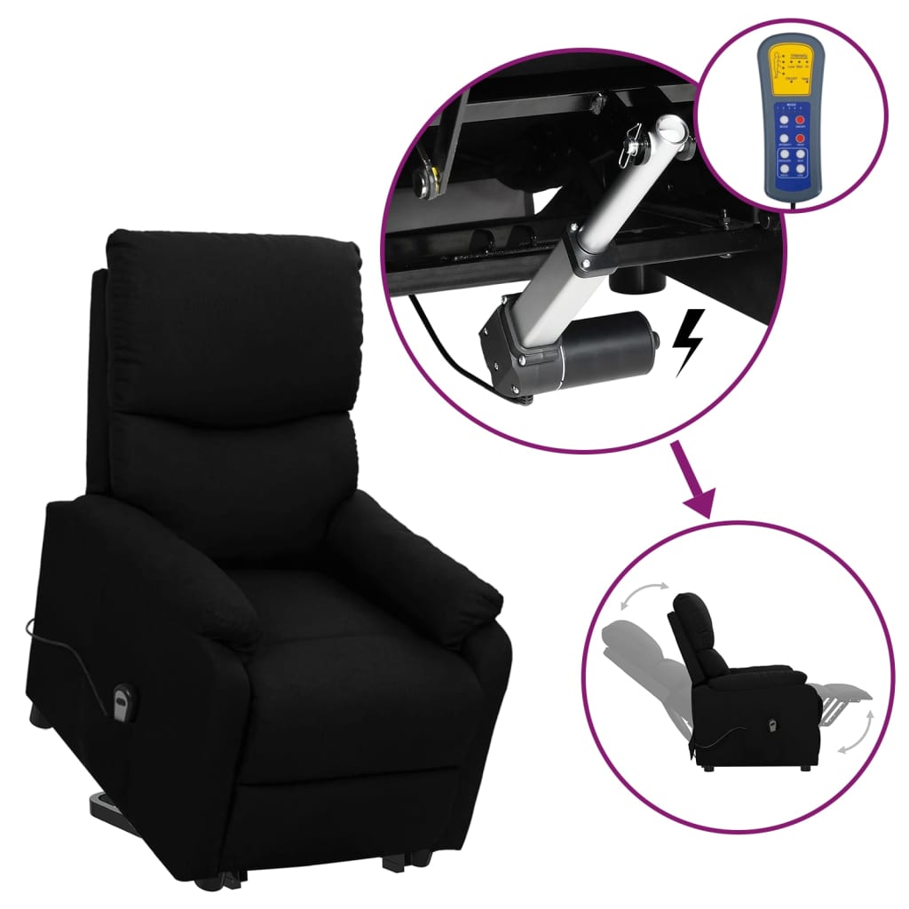 Aufstehsessel Schwarz Stoff