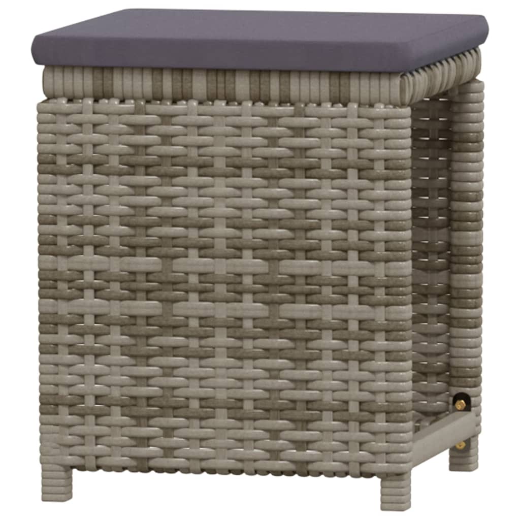 6-tlg. Garten-Lounge-Set mit Kissen Poly Rattan Grau