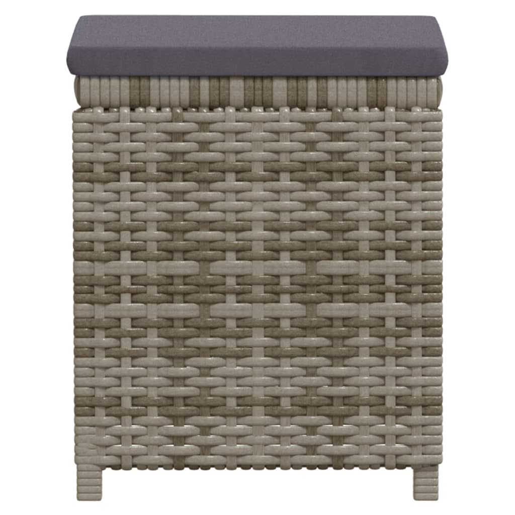 6-tlg. Garten-Lounge-Set mit Kissen Poly Rattan Grau