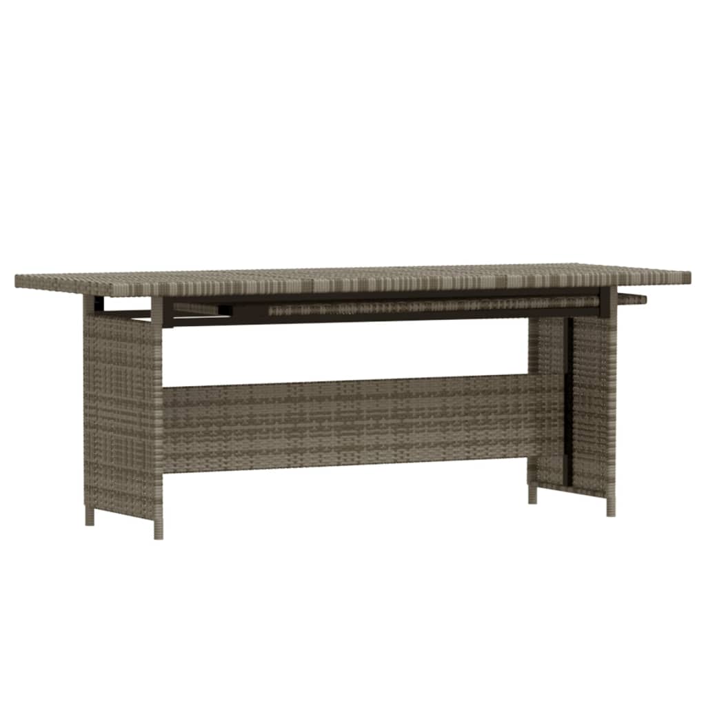 7-tlg. Garten-Lounge-Set mit Auflagen Poly Rattan Grau