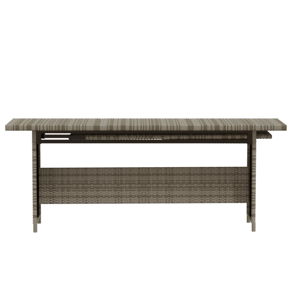 7-tlg. Garten-Lounge-Set mit Auflagen Poly Rattan Grau