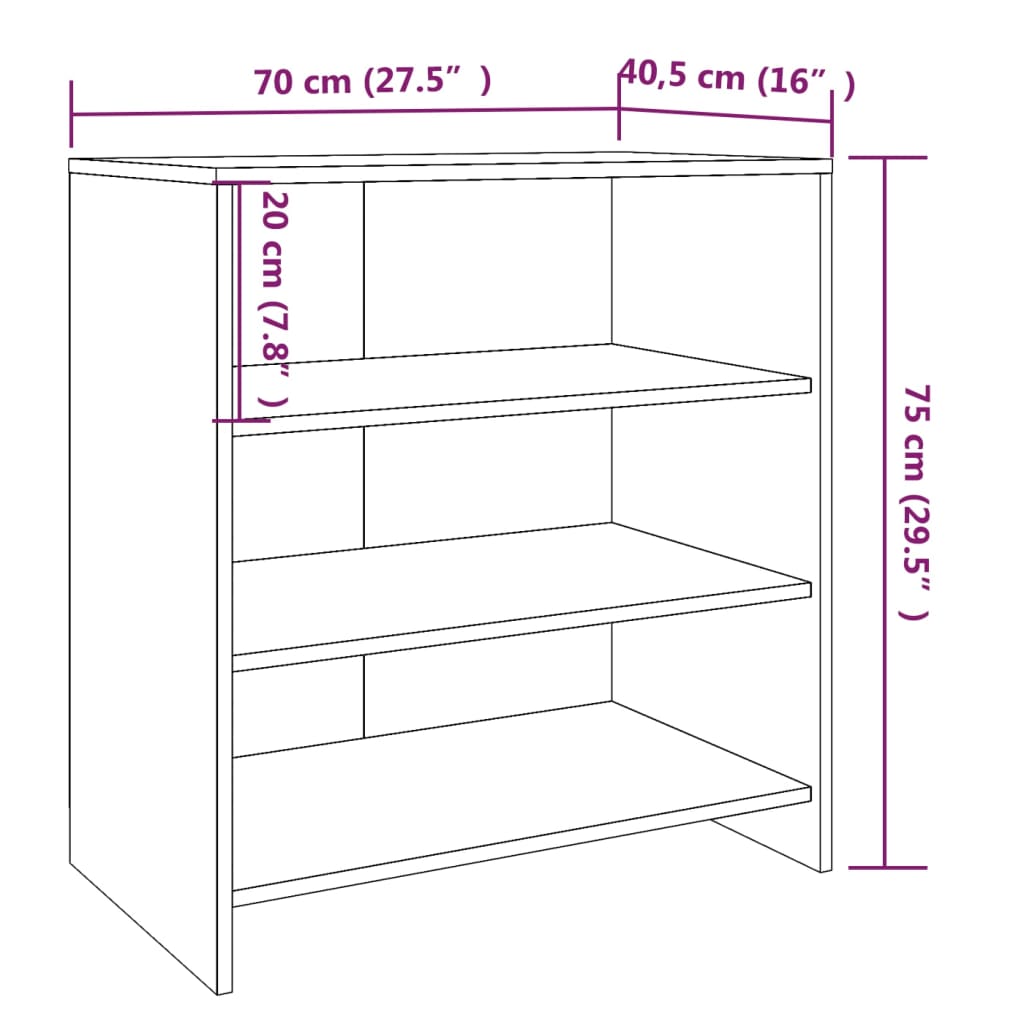 3-tlg. Sideboard Räuchereiche Holzwerkstoff
