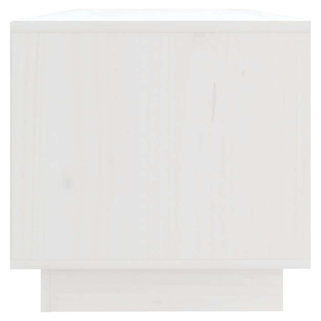 TV-Schrank Weiß 90x35x35 cm Massivholz Kiefer