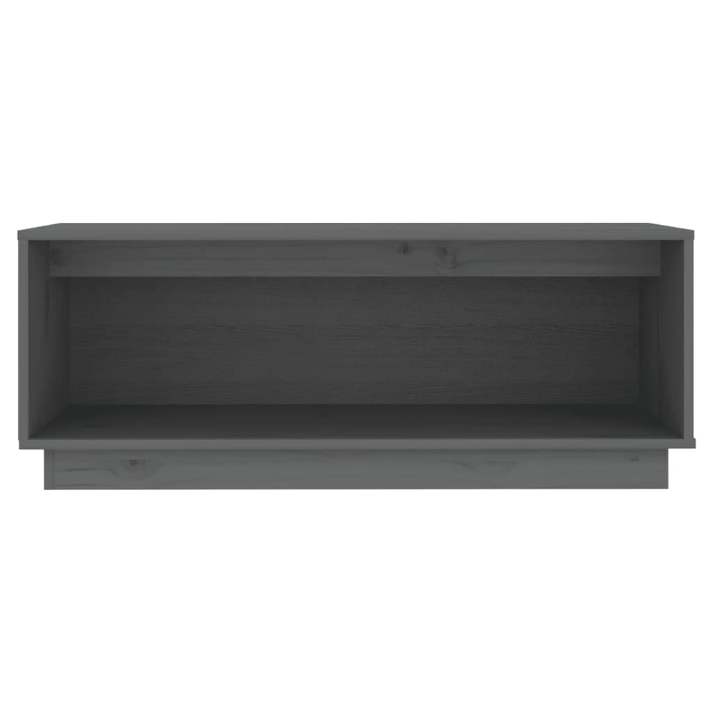 TV-Schrank Grau 90x35x35 cm Massivholz Kiefer