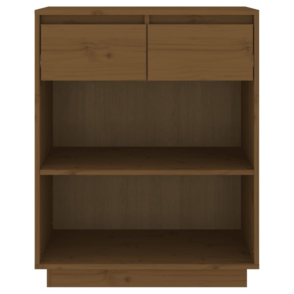 Beistellschrank Honigbraun 60x34x75 cm Massivholz Kiefer