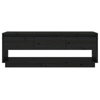 Thumbnail for TV-Schrank Schwarz 110,5x34x40 cm Massivholz Kiefer