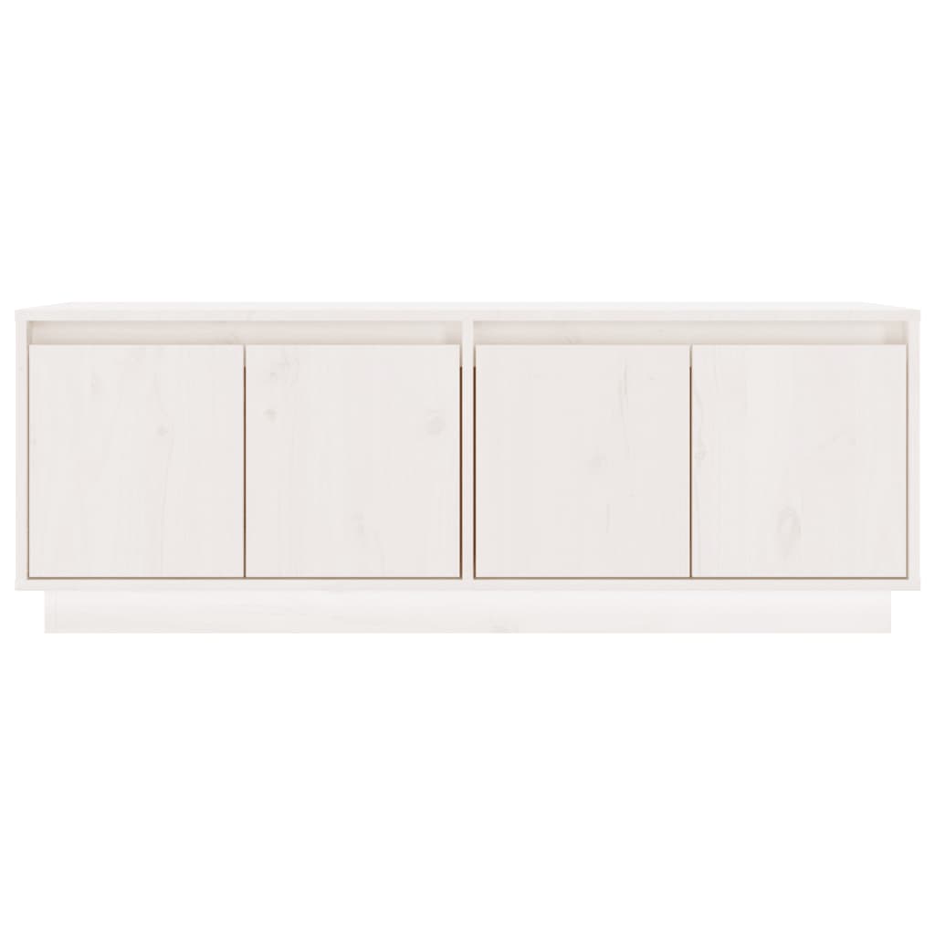 TV-Schrank Weiß 110x34x40 cm Massivholz Kiefer