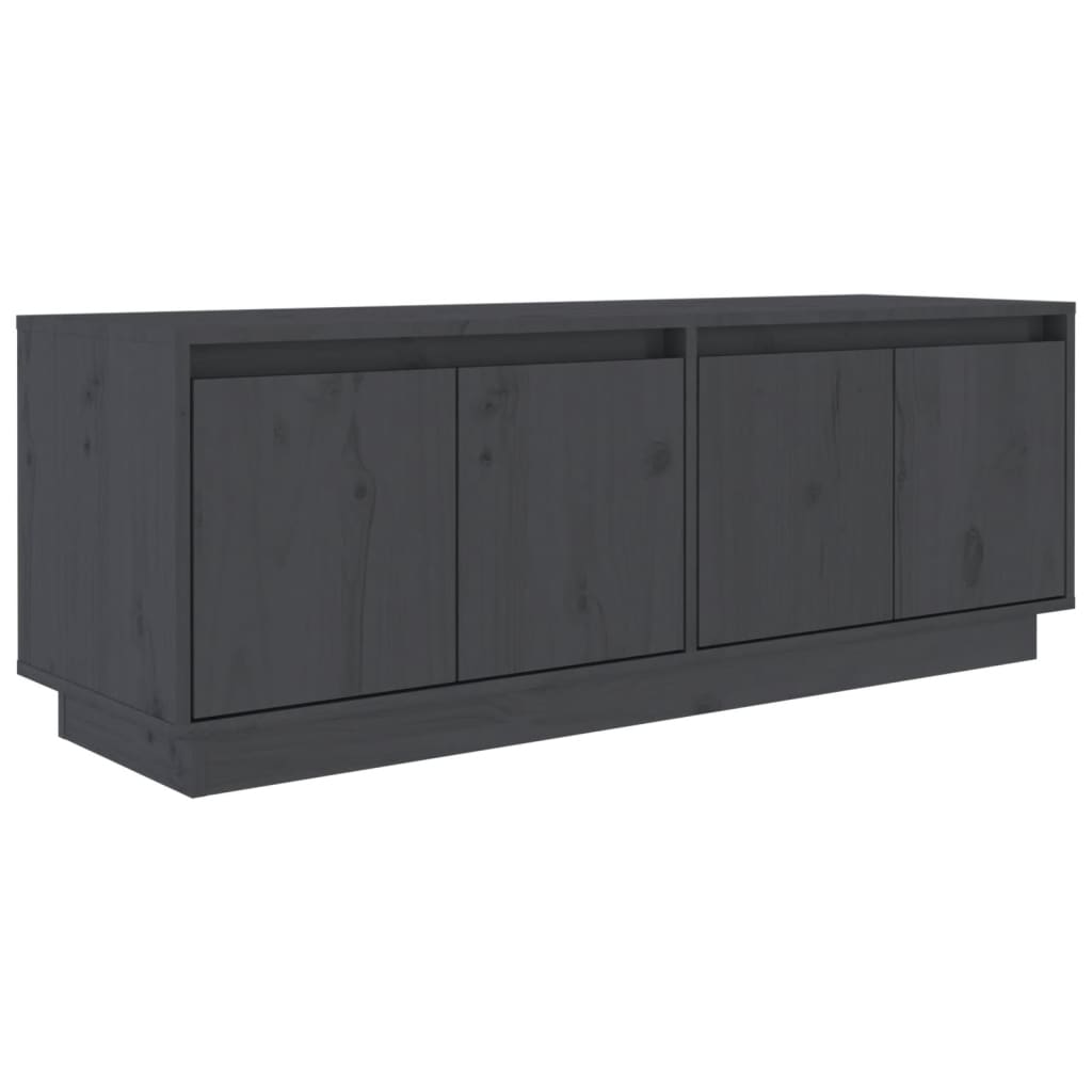 TV-Schrank Grau 110x34x40 cm Massivholz Kiefer