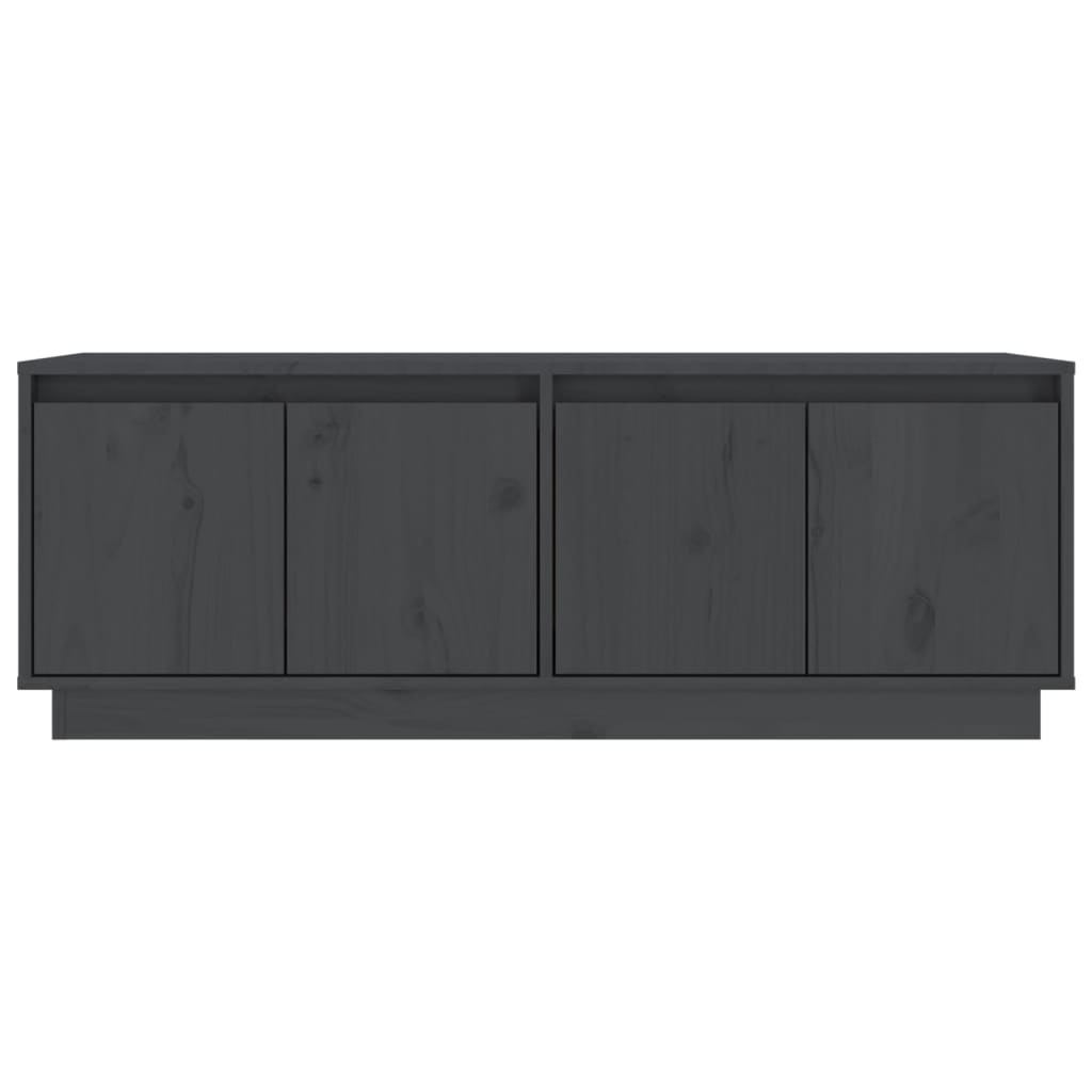 TV-Schrank Grau 110x34x40 cm Massivholz Kiefer