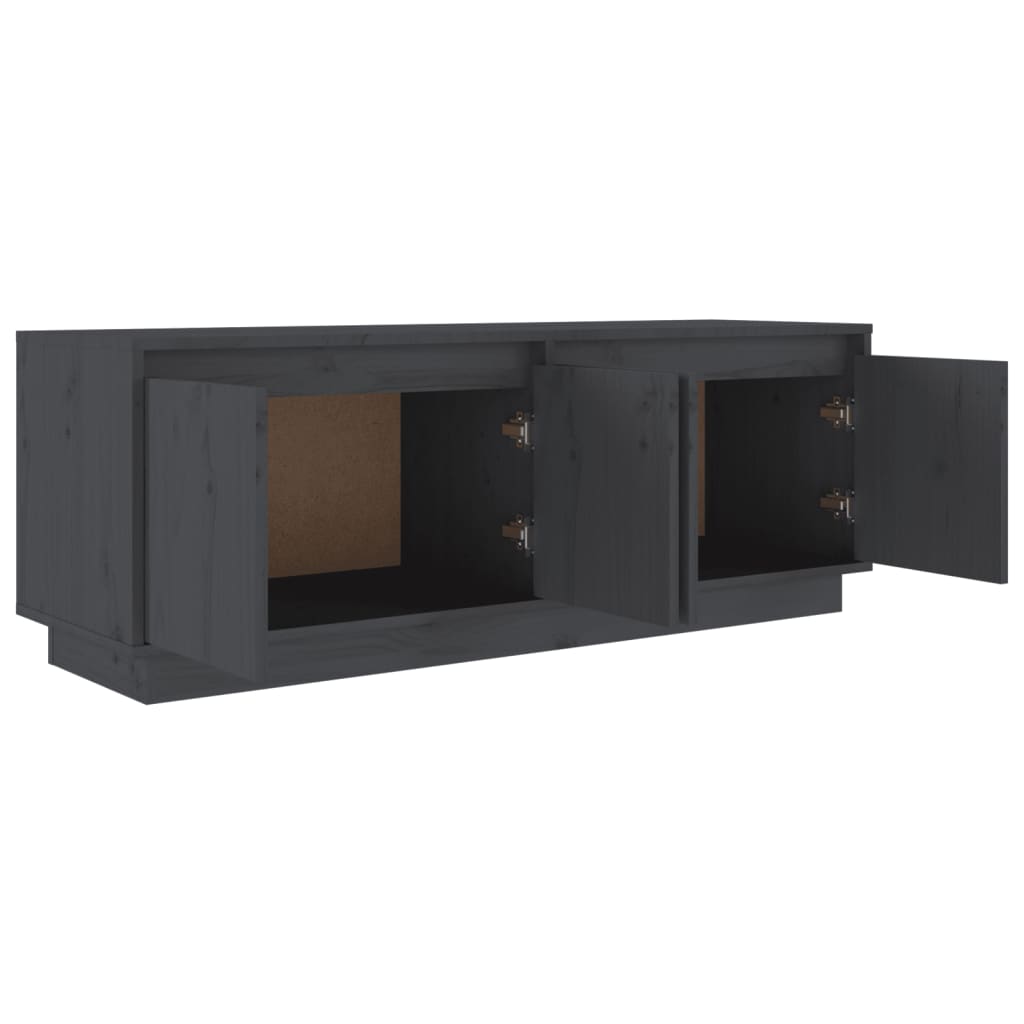 TV-Schrank Grau 110x34x40 cm Massivholz Kiefer