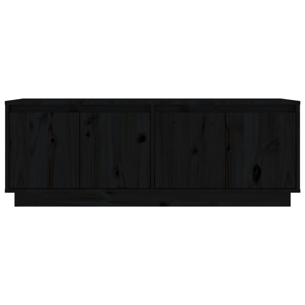 TV-Schrank Schwarz 110x34x40 cm Massivholz Kiefer