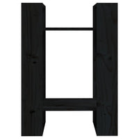 Thumbnail for Bücherregal/Raumteiler Schwarz 41x35x57 cm Massivholz Kiefer