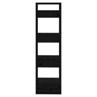 Thumbnail for Bücherregal/Raumteiler Schwarz 41x35x125 cm Massivholz Kiefer