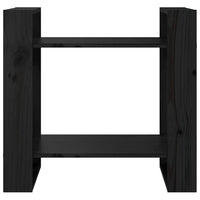 Thumbnail for Bücherregal/Raumteiler Schwarz 60x35x57 cm Massivholz Kiefer