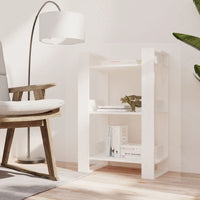 Thumbnail for Bücherregal/Raumteiler Weiß 60x35x91 cm Massivholz Kiefer