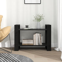 Thumbnail for Bücherregal/Raumteiler Schwarz 80x35x56,5 cm Massivholz Kiefer