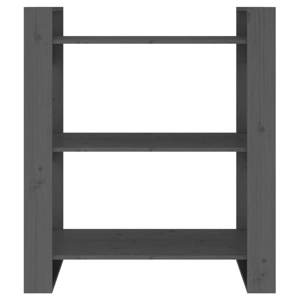 Bücherregal/Raumteiler Grau 80x35x91 cm Massivholz Kiefer