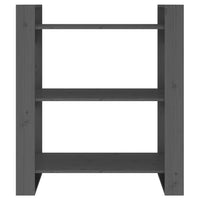 Thumbnail for Bücherregal/Raumteiler Grau 80x35x91 cm Massivholz Kiefer
