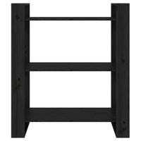 Thumbnail for Bücherregal/Raumteiler Schwarz 80x35x91 cm Massivholz Kiefer