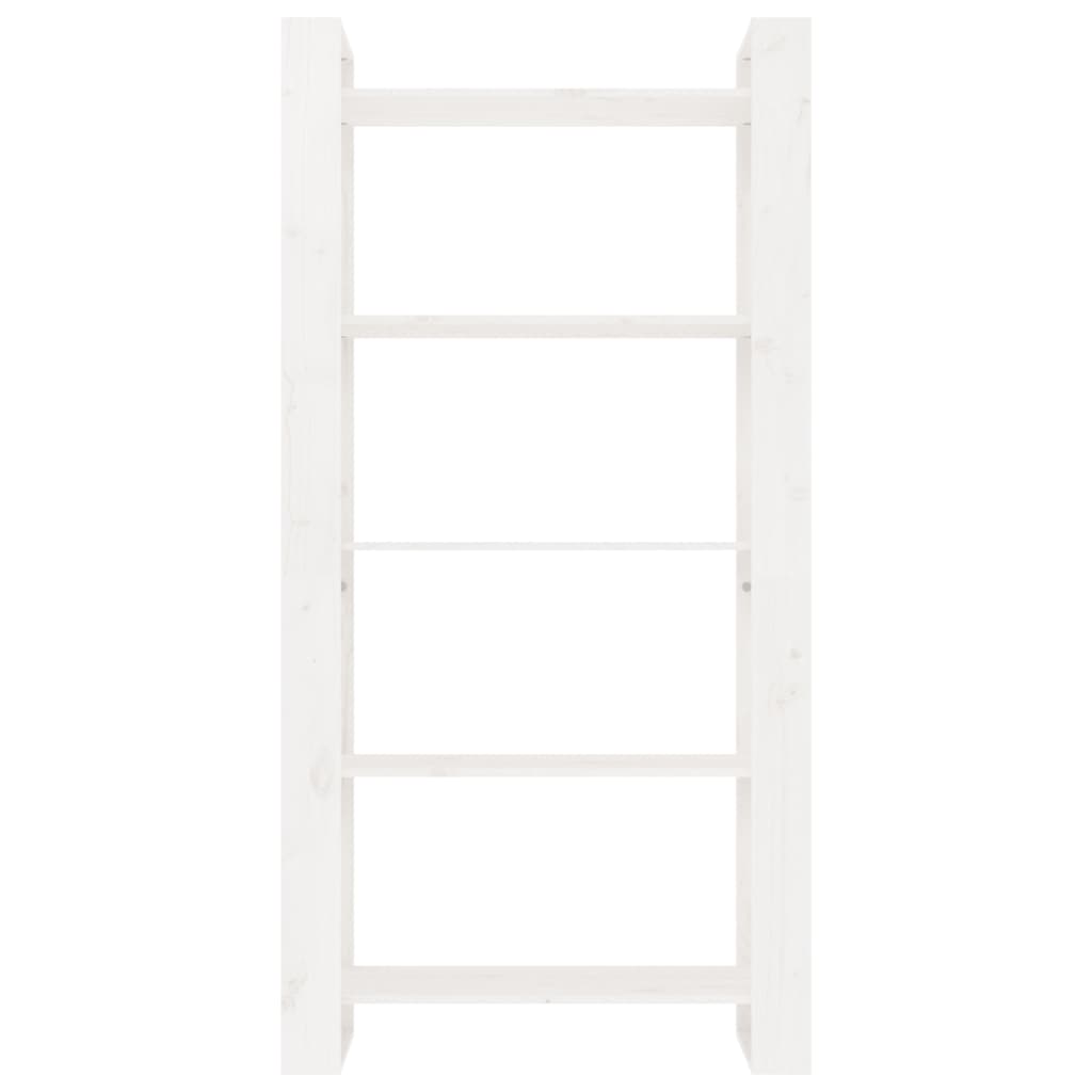 Bücherregal/Raumteiler Weiß 80x35x160 cm Massivholz