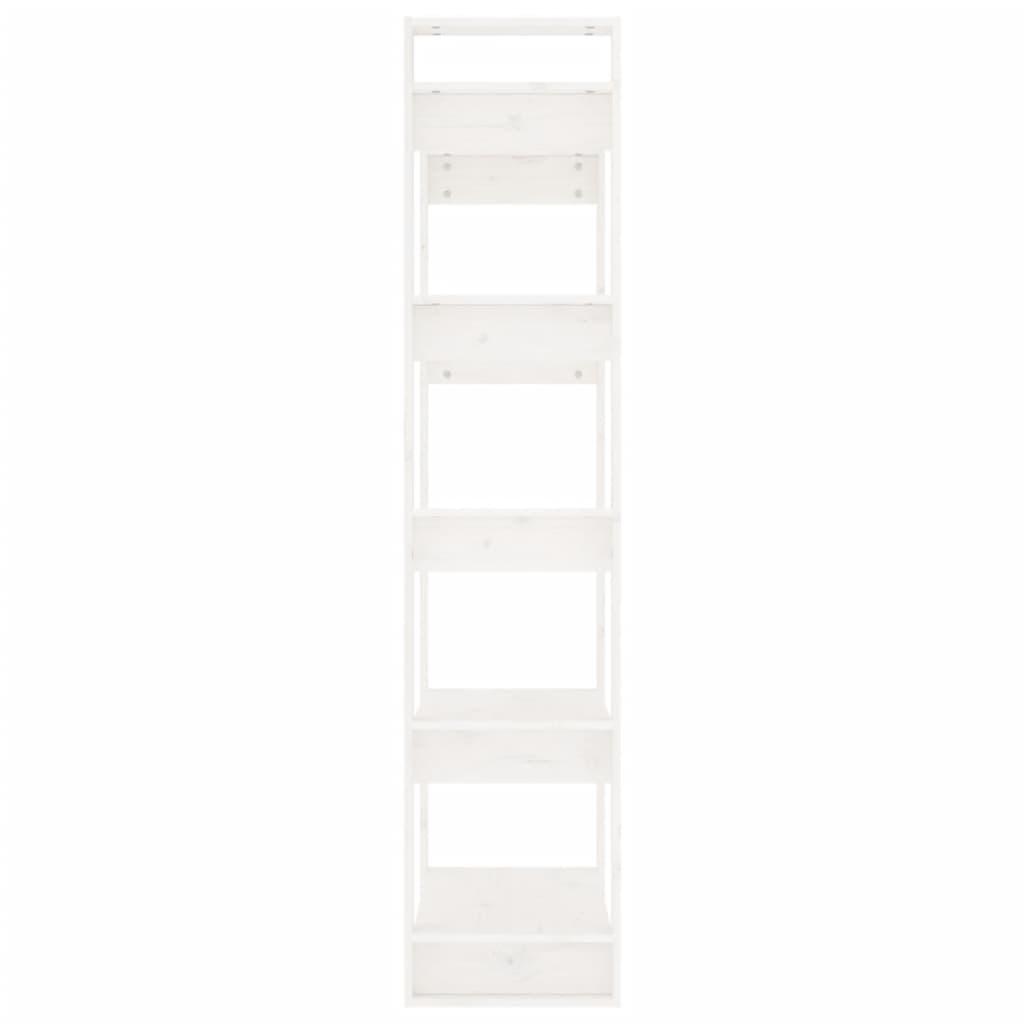 Bücherregal/Raumteiler Weiß 80x35x160 cm Massivholz