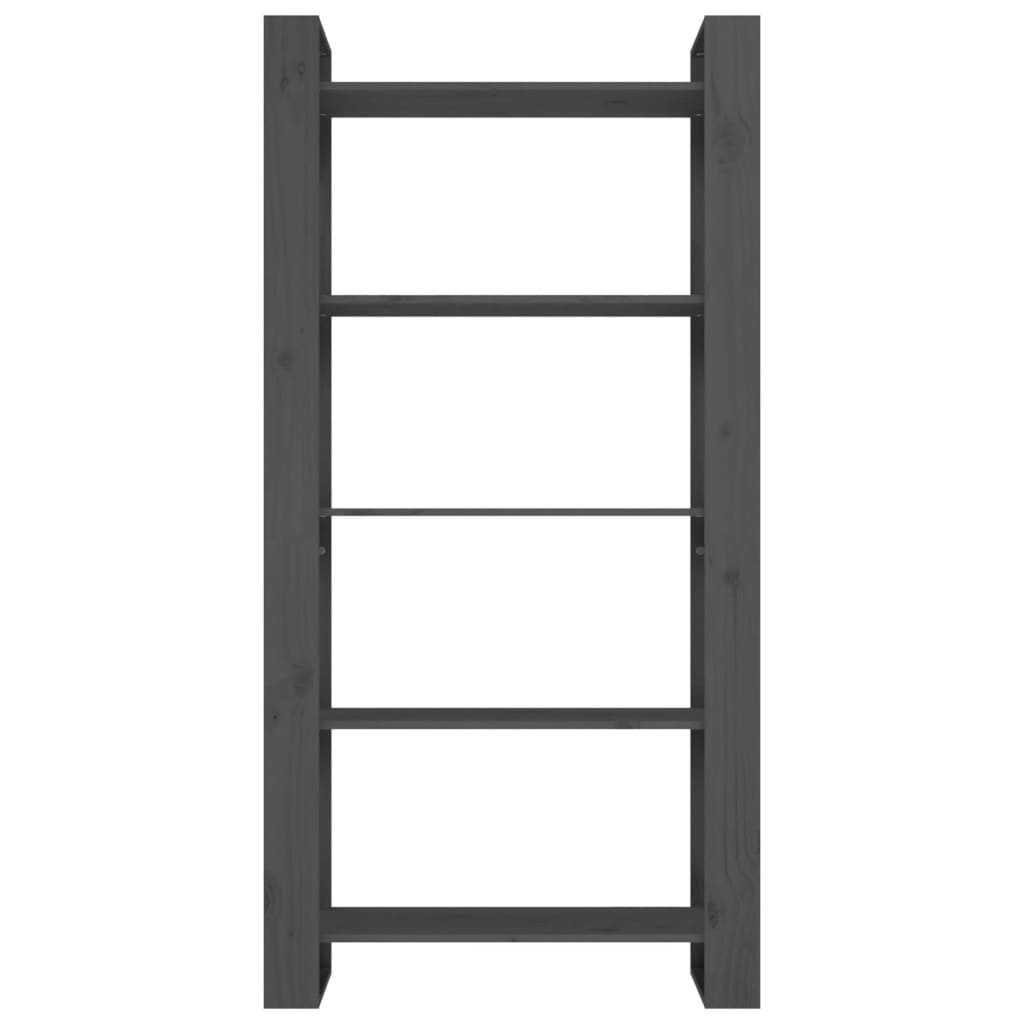 Bücherregal/Raumteiler Grau 80x35x160 cm Massivholz