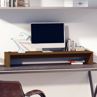 Thumbnail for Monitorständer Honigbraun 100x27x15 cm Massivholz Kiefer