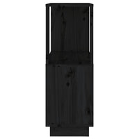 Thumbnail for Bücherregal/Raumteiler Schwarz 51x25x70 cm Massivholz Kiefer