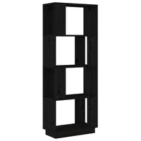 Thumbnail for Bücherregal/Raumteiler Schwarz 51x25x132 cm Massivholz Kiefer