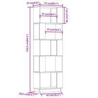 Thumbnail for Bücherregal/Raumteiler Schwarz 51x25x163,5 cm Massivholz Kiefer
