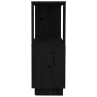 Thumbnail for Bücherregal/Raumteiler Schwarz 80x25x70 cm Massivholz Kiefer