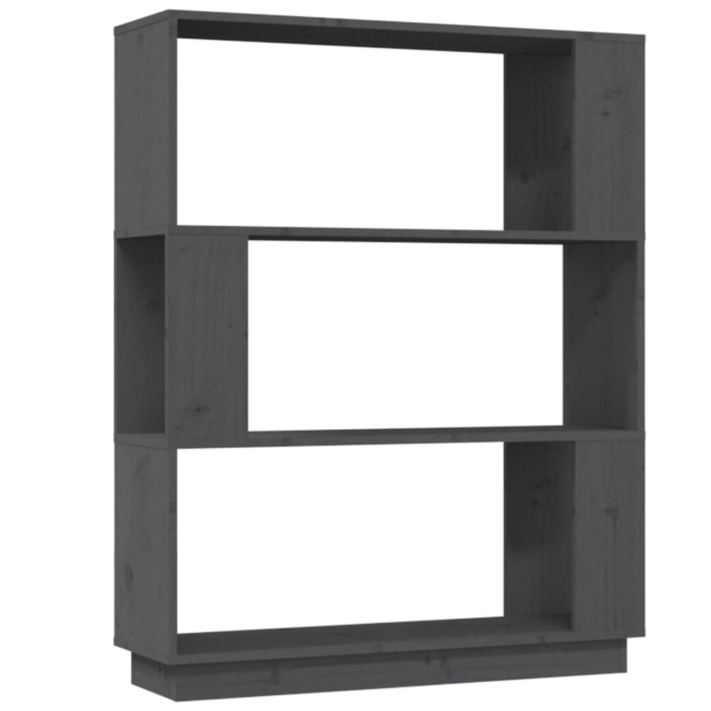 Bücherregal/Raumteiler Grau 80x25x101 cm Massivholz Kiefer