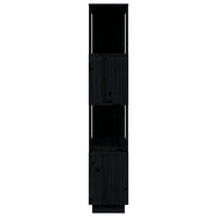 Thumbnail for Bücherregal/Raumteiler Schwarz 80x25x132 cm Massivholz Kiefer
