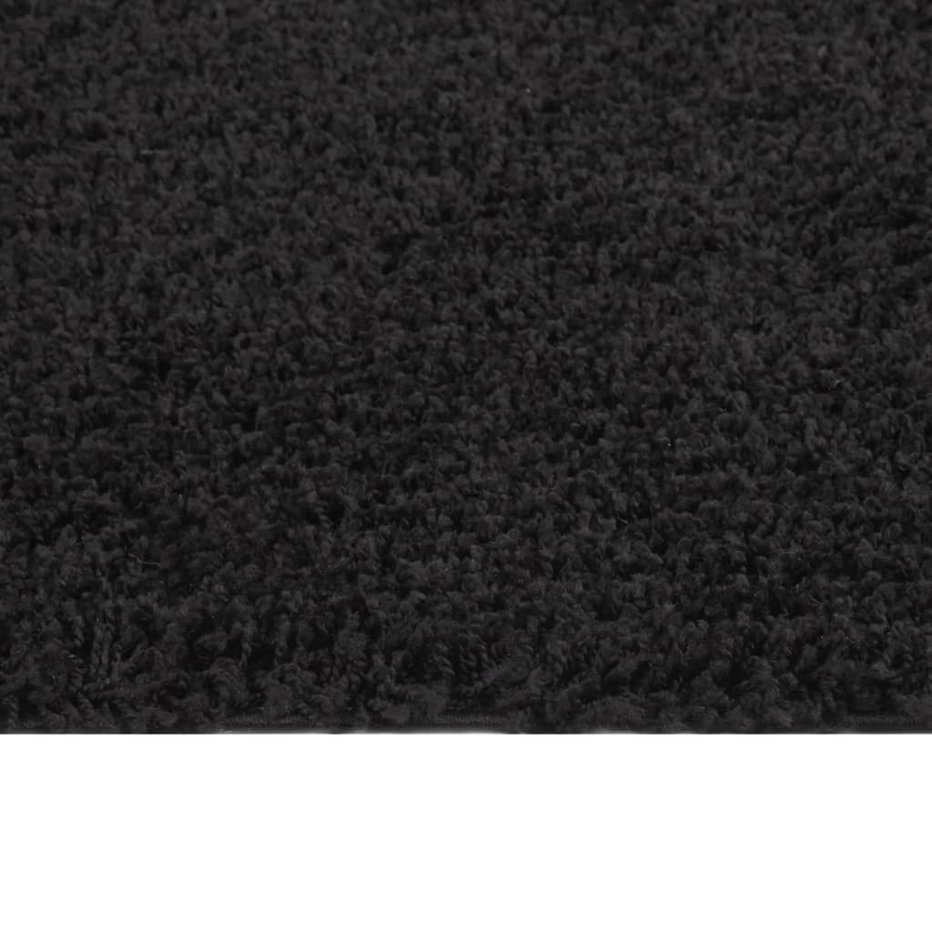 Teppich Shaggy Hochflor Schwarz 80x150 cm