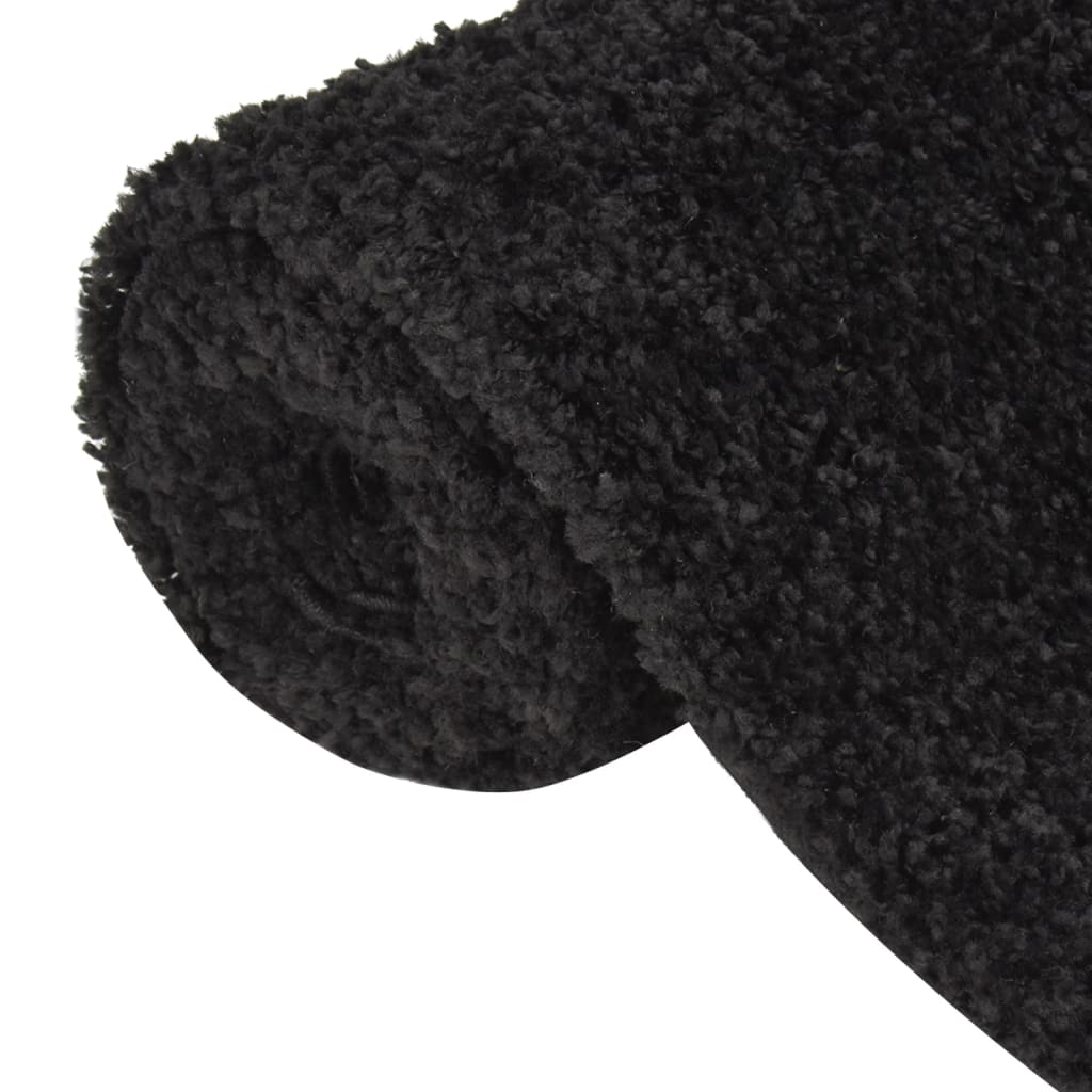 Teppich Shaggy Hochflor Schwarz 80x150 cm