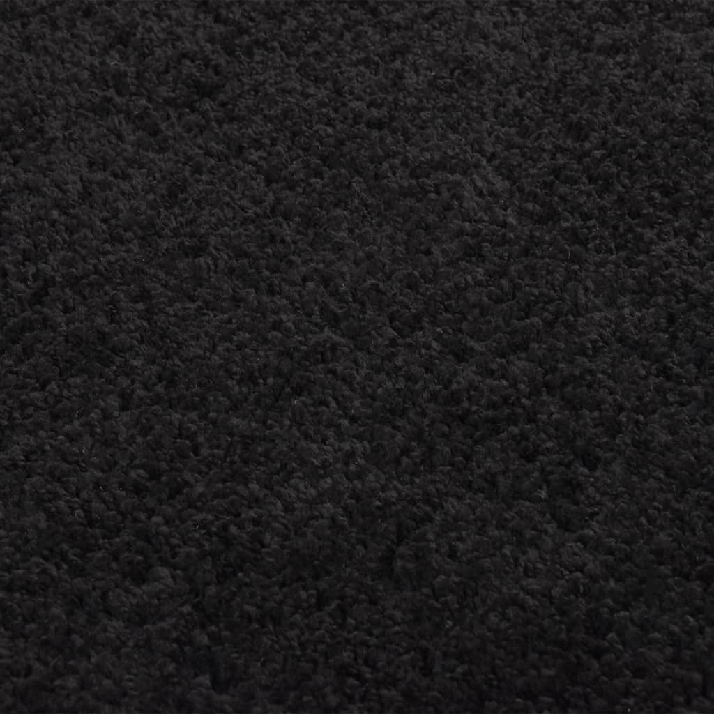 Teppich Shaggy Hochflor Schwarz 80x150 cm