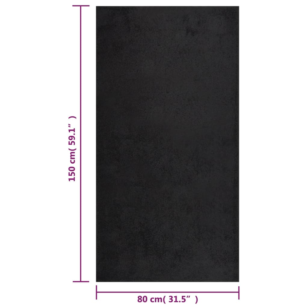 Teppich Shaggy Hochflor Schwarz 80x150 cm