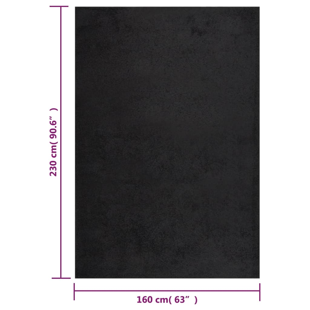 Teppich Shaggy Hochflor Schwarz 160x230 cm