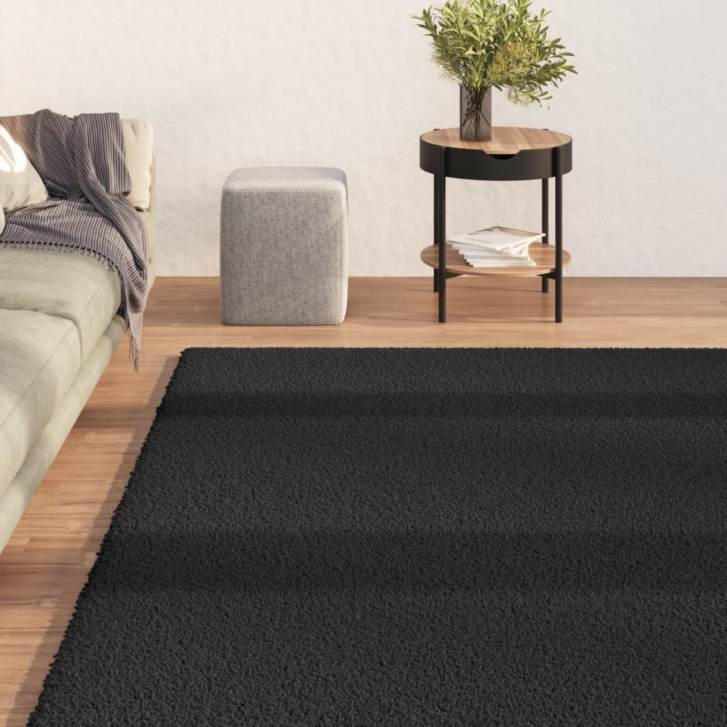Teppich Shaggy Hochflor Schwarz 160x230 cm