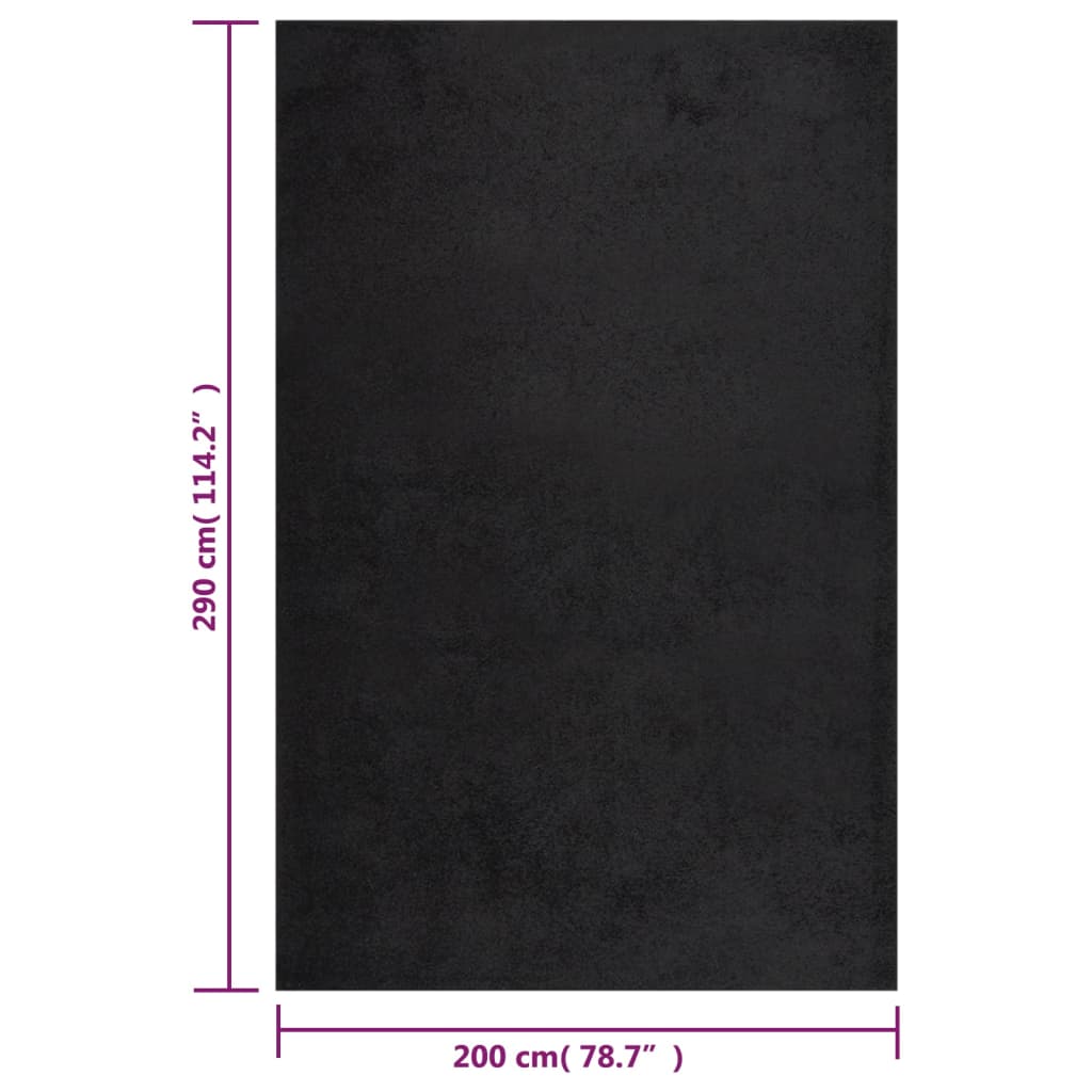 Teppich Shaggy Hochflor Schwarz 200x290 cm