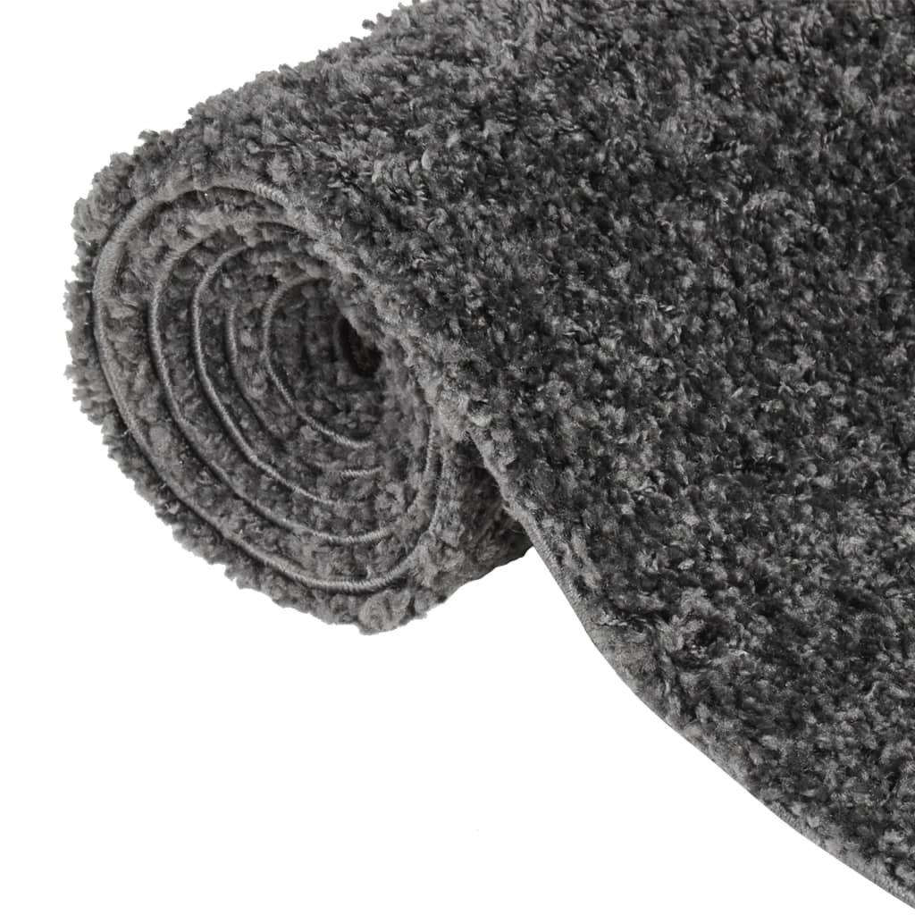 Teppich Shaggy Hochflor Anthrazit 80x150 cm