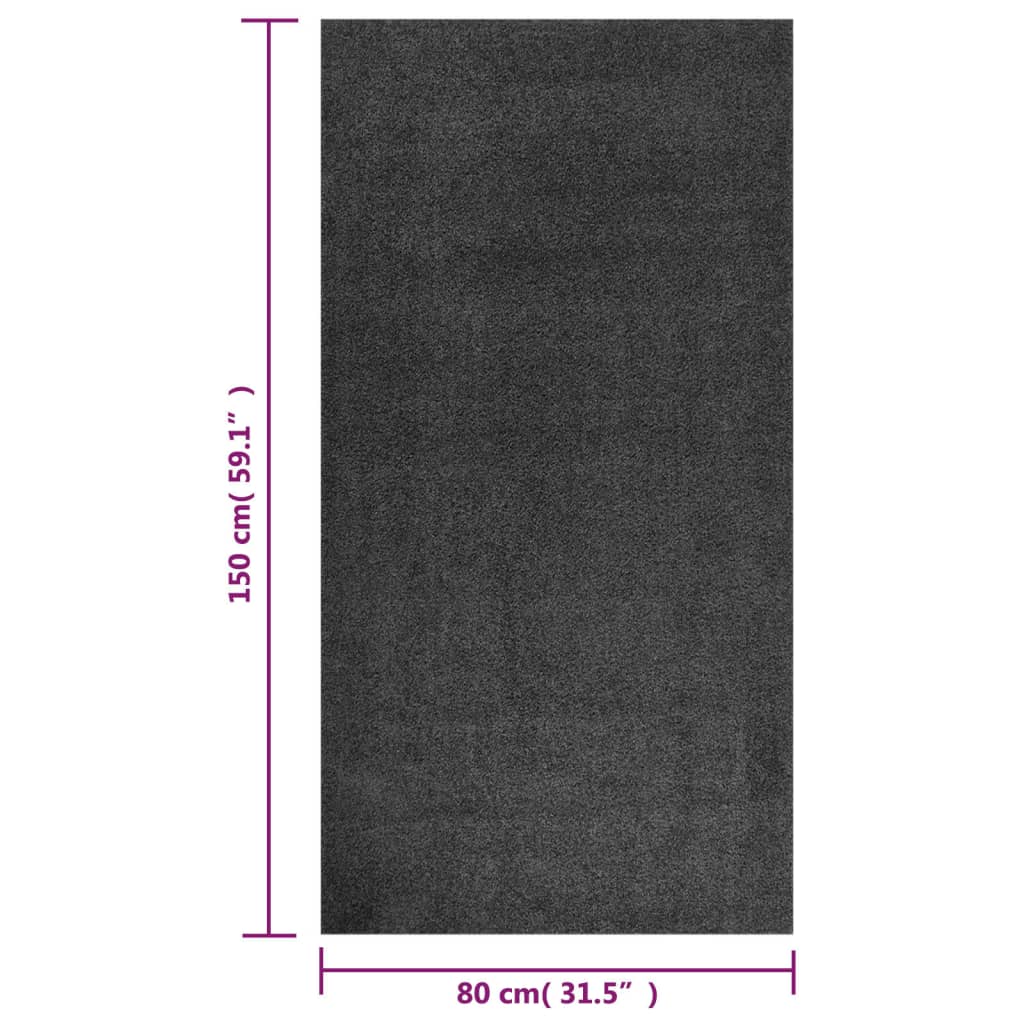 Teppich Shaggy Hochflor Anthrazit 80x150 cm