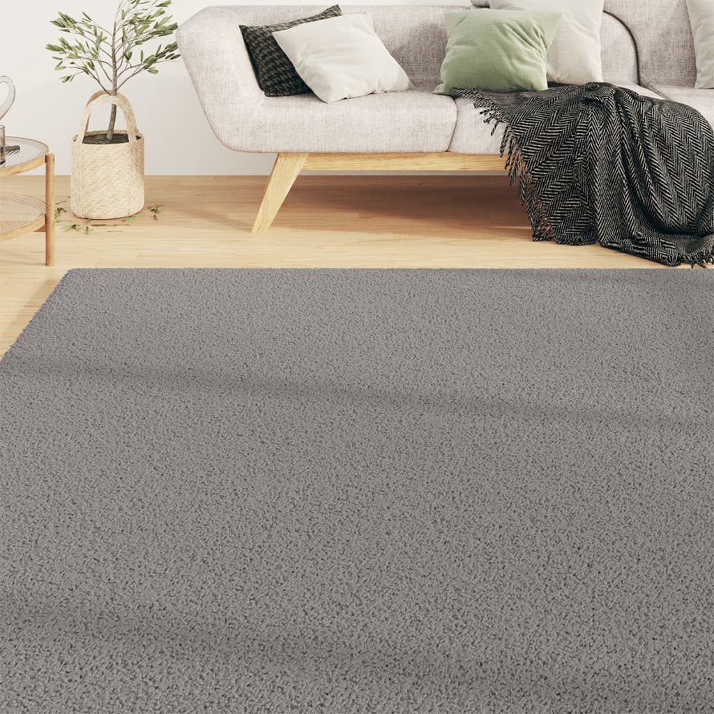 Teppich Shaggy Hochflor Grau 140x200 cm