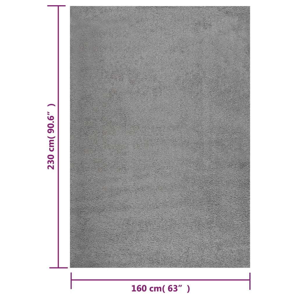 Teppich Shaggy Hochflor Grau 160x230 cm