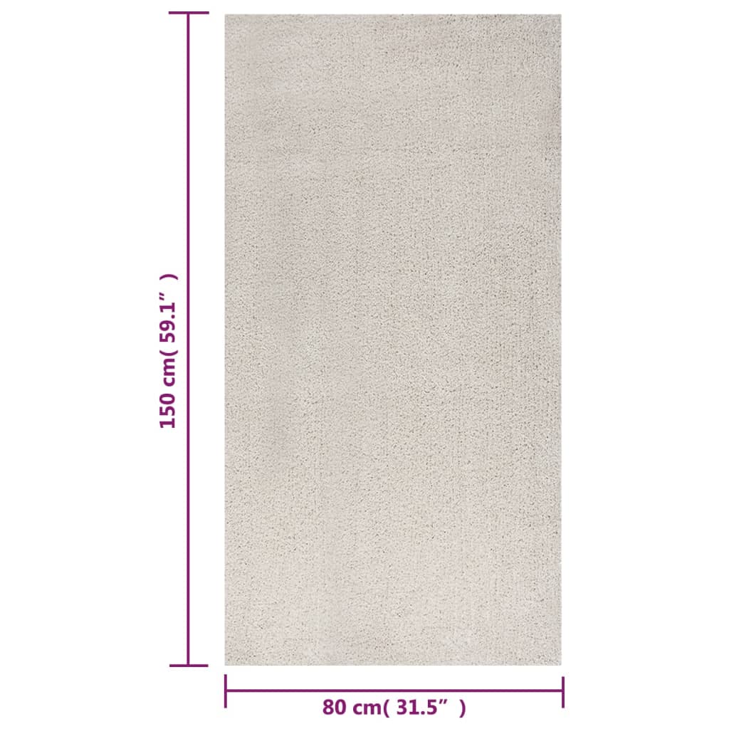 Teppich Shaggy Hochflor Creme 80x150 cm